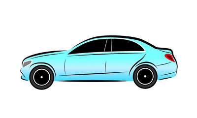 Obraz na płótnie Canvas Modern car icon. Sedan or salon car vector isolated on white. 