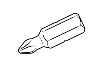 Screwdriver bit vector isolated. Industrial tool.