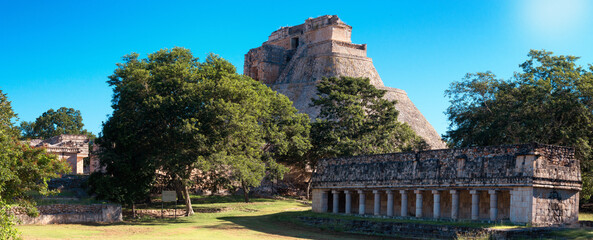 Ruins of Uxmal - ancient Maya city. Yucatan. Mexico - obrazy, fototapety, plakaty