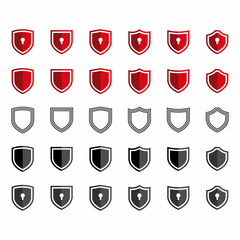 shields  icons set protect security vector illustration