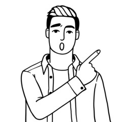 The man with expression, The man character 