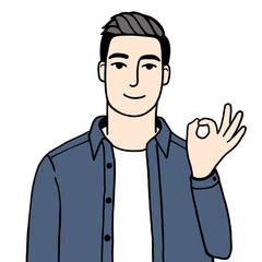 The man character with expression