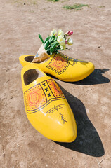 Yellow Dutch Clogs with Tulips