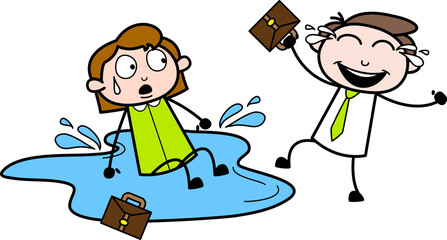 two businessmen fighting