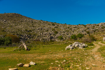 BOZBURUN, MUGLA, TURKEY: Beautiful mountain landscape in Bozburun village