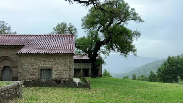 monastery of Sao Joao d Arga mosteiro e igreja de Sao Joao dArga. High quality 4k footage