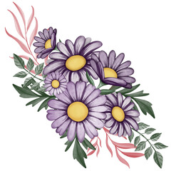 Daisy watercolor, floral watercolor art,