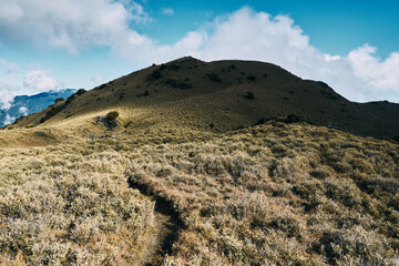 A hiking trail in the mountain.