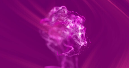 Image of smoke over pink background with lines