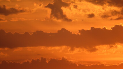 Evening sky with sunset and clouds