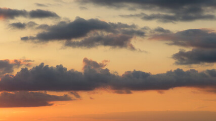 Evening sky with sunset and clouds
