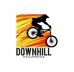Fototapeta premium DOWNHILL JUST RIDE,TYPOGRAPHY DESIGN T-SHIRT PRINT