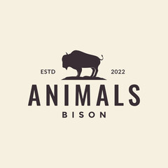 isolated bison livestock hipster logo design vector graphic symbol icon illustration creative idea © devastudios