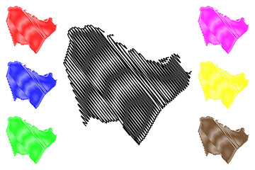 Roteiro municipality (Alagoas state, Municipalities of Brazil, Federative Republic of Brazil) map vector illustration, scribble sketch Roteiro map