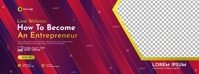 Business conference banner template design for webinar, marketing, online class program, etc
