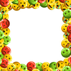 Background frame pattern emoticon with many expressions