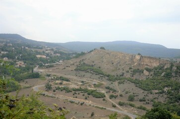 a village between mountains and hills, a journey through the mountainous regions of the Caucasus. Nature of Dagestan