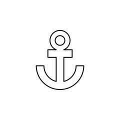 Anchor, Port Thin Line Icon Vector Illustration Logo Template. Suitable For Many Purposes.
