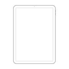 Outlined realistic ipad air tablet drawing isolated mockup. Vector illustration