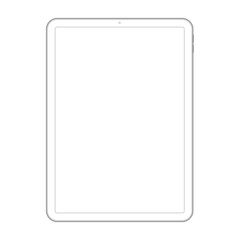 Tablet wireframe mockup.