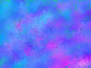 Abstract Background In Vivid Blue, Violet, Pink And White Colors. Foggy Space Effect. Universe Fog