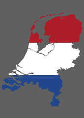 Map Netherlands with flag europe cartography 