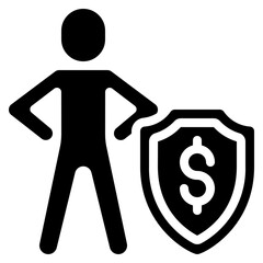 Financial Protection Person Icon