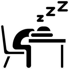 Sleeping At Desk Person Icon