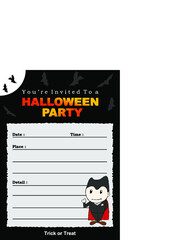 halloween party design with vampire character theme