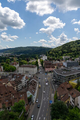 Fototapeta na wymiar vertical view of the hisotric old town of Baden