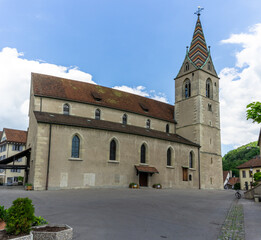 Fototapeta na wymiar view of the catholic church of Saint Michael in the historic city center of Baden