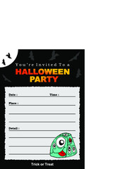 halloween party design with geometry character theme