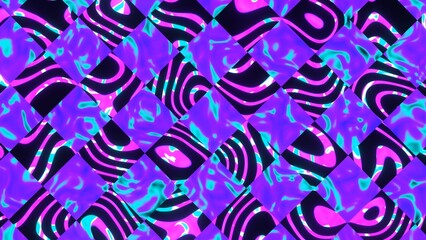 Psychedelic Checkered Pattern Art