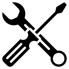 Screwdriver Spanner Overlapping Icon