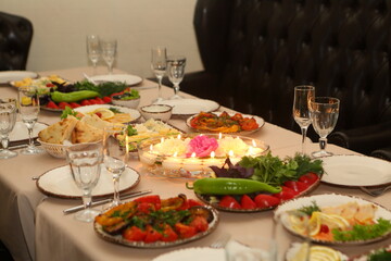 Festive serving in a beautiful hall