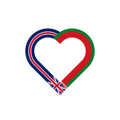 unity concept. heart ribbon icon of united kingdom and belarus flags. vector illustration isolated on white background