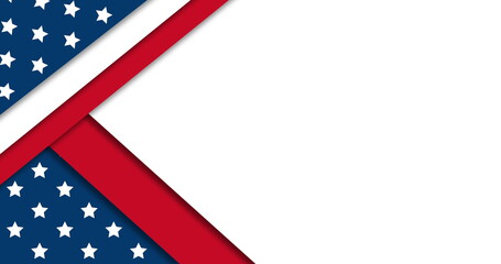Image of American flag appearing and disappearing on the left side on white background.