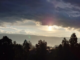 sunset in the mountains