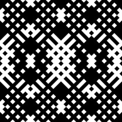 Seamless pattern with ethnic ornament. Embroidery background. Tribal wallpaper. Ethnical folk image. Tribe motif. Ancient mosaic. Digital paper, web design, textile print, backdrop. Vector art work.