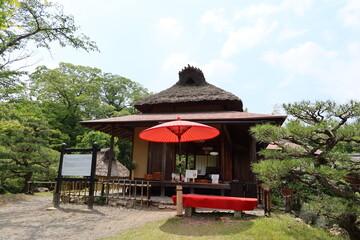  A scene of the teahouse  of Genkyu-en Japanese Garden in Hikone-jyo Castle in Hikone City in Shiga...