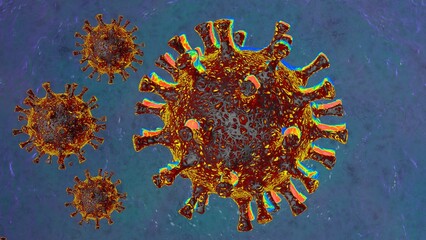 Corona virus cell or monkeypox smallpox outbreak and coronaviruses influenza white background concept dangerous flu shot Covid -19 pandemic medical health risk with disease.3D rendering illustration