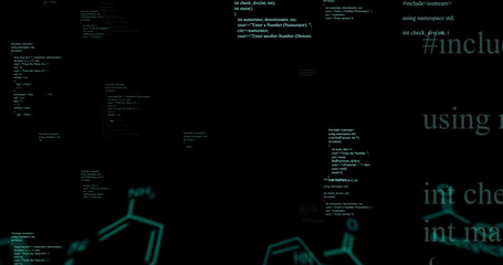 Image of data processing on black background