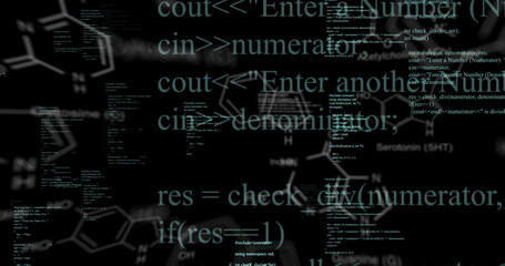 Image of data processing on black background