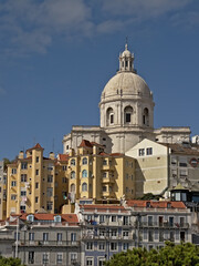 Obraz premium Apartment buildings and Pantheon of Lisbon, Portugal