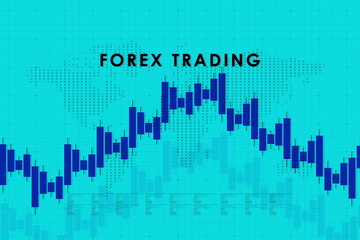 2d rendering Stock market online business concept. business Graph 