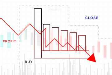 2d rendering Stock market online business concept. business Graph 