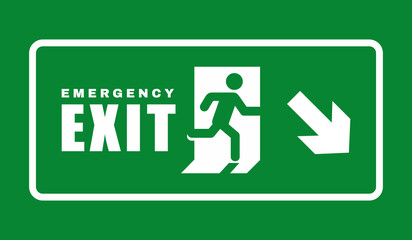 Exit door symbol. Evacuation symbol vector