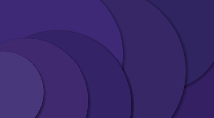 Minimalistic geometric background, graphic wallpaper in purple tones. The elements of the circles are superimposed on each other, a shadow is formed, a feeling of volume is created.