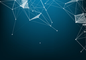 Fototapeta premium Abstract Internet connection and technology graphic design. background with triangular cells for design with polygons on a dark background.