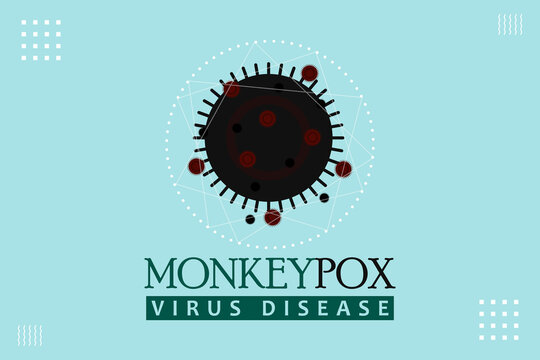 Monkeypox virus disease symbol on sky blue background design. Monkeypox virus disease typography text vector design. Healthcare awareness conceptual sign illustration.